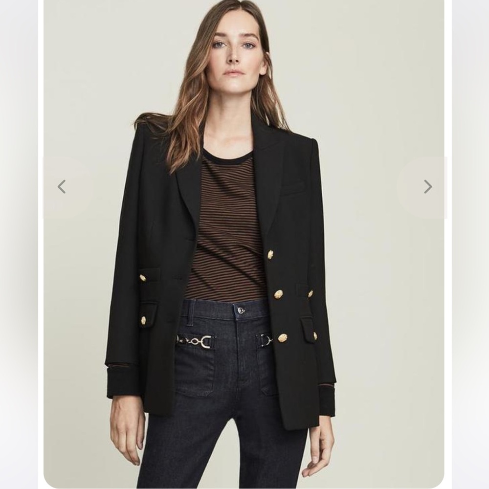 Veronica Beard Terre Oversized Black Blazer Jacket leopard lining 6